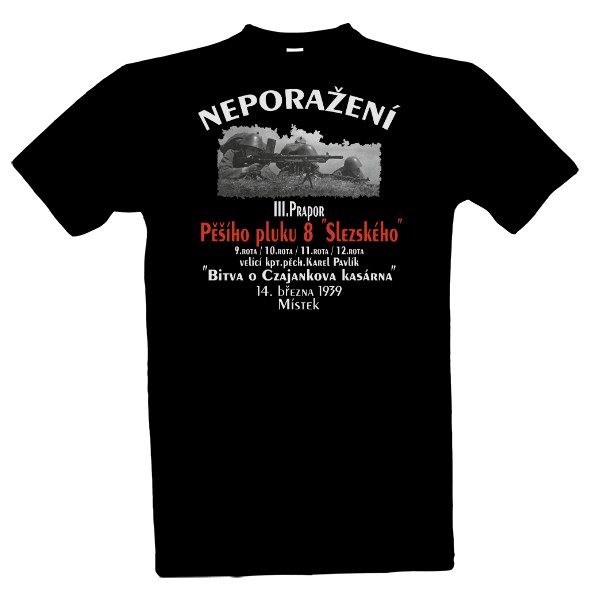 Tričko s potiskem Bitva o Czajankova kasárna BLACK