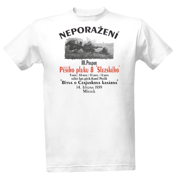 Tričko s potiskem Bitva o Czajankova kasárna WHITE