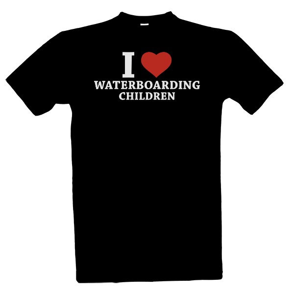 Tričko s potiskem I Love Wateboarding Children BLACK