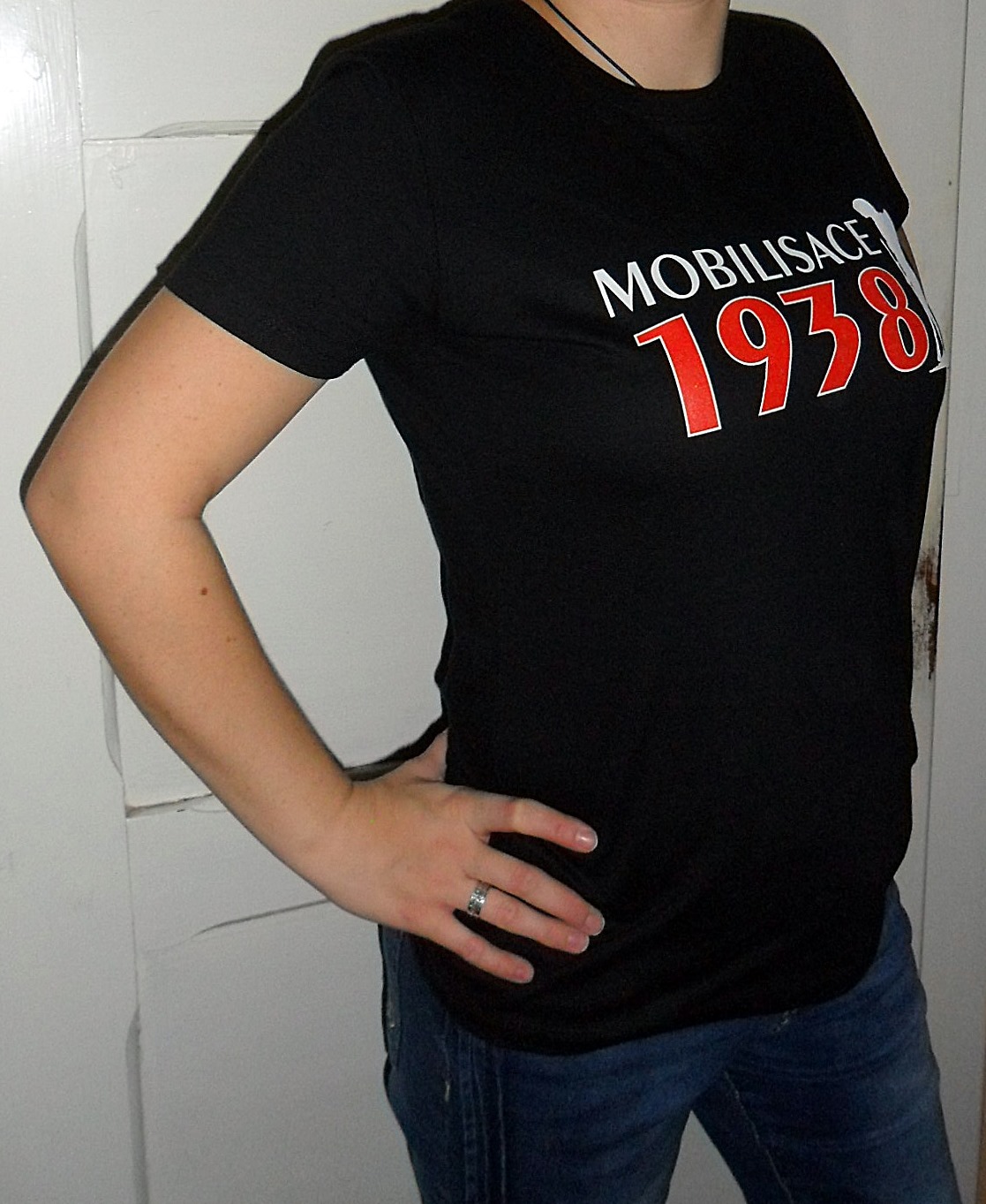 Tričko s potiskem Mobilisace 1938 v1 - BLACK