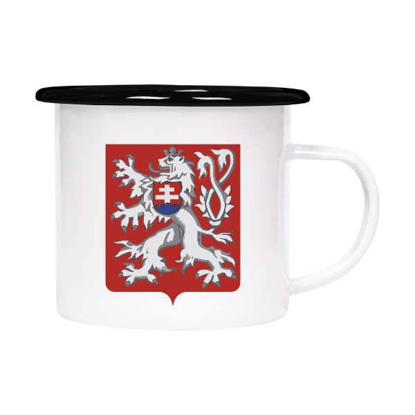 Plecháček - smaltový lem s potiskem plecháček Český lev