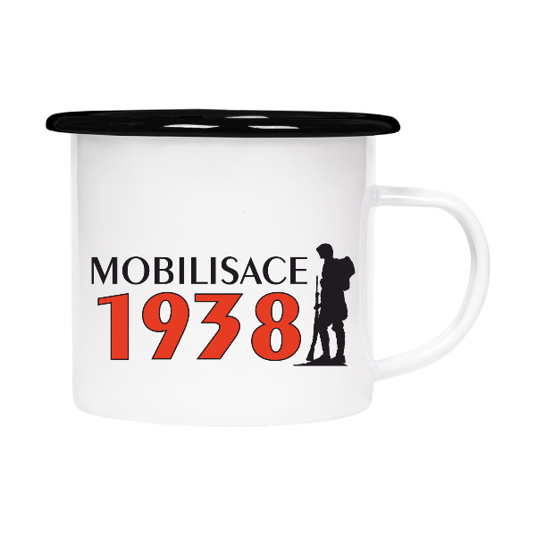 Plecháček - smaltový lem s potiskem plecháček Mobilisace 1938